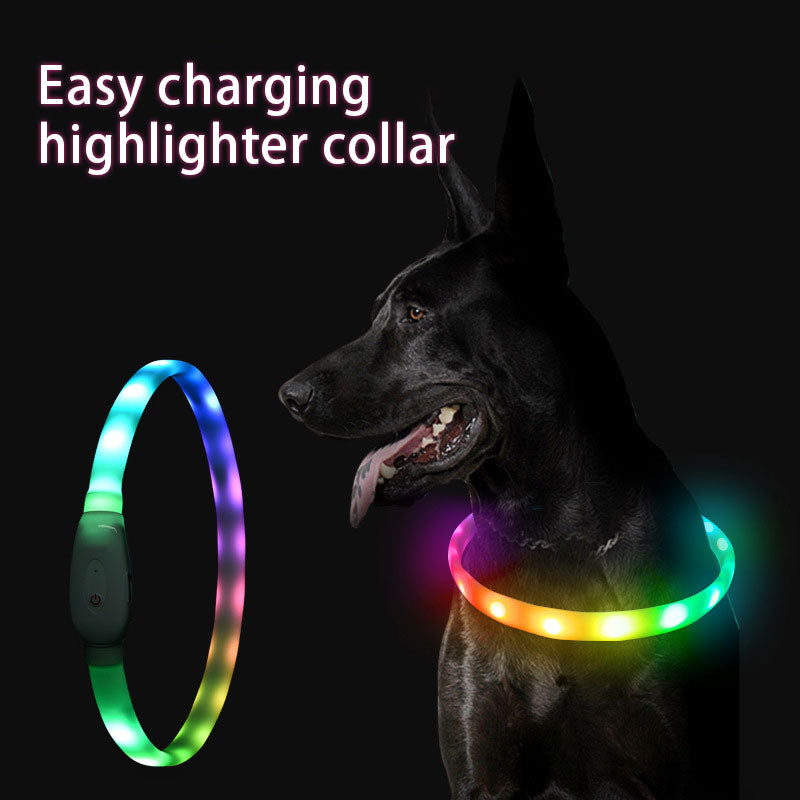 Collier lumineux pour animaux de compagnie Collier pour animaux de compagnie Chargement USB Collier lumineux pour chien à monter soi-même Collier de cou à LED Promenade sûre du chien