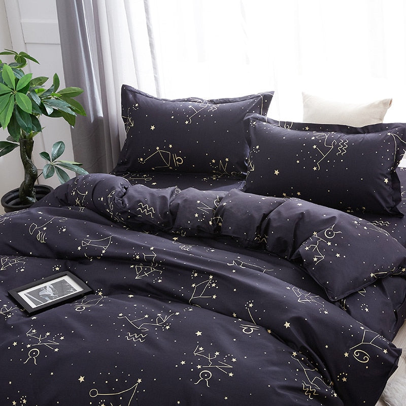 NO PILLING NO FADE Bedding Sets Single King Size 2-3PCS Star Duvet Cover Set, 4PCS Set For Duvet cover Bed Sheet Pillowcase