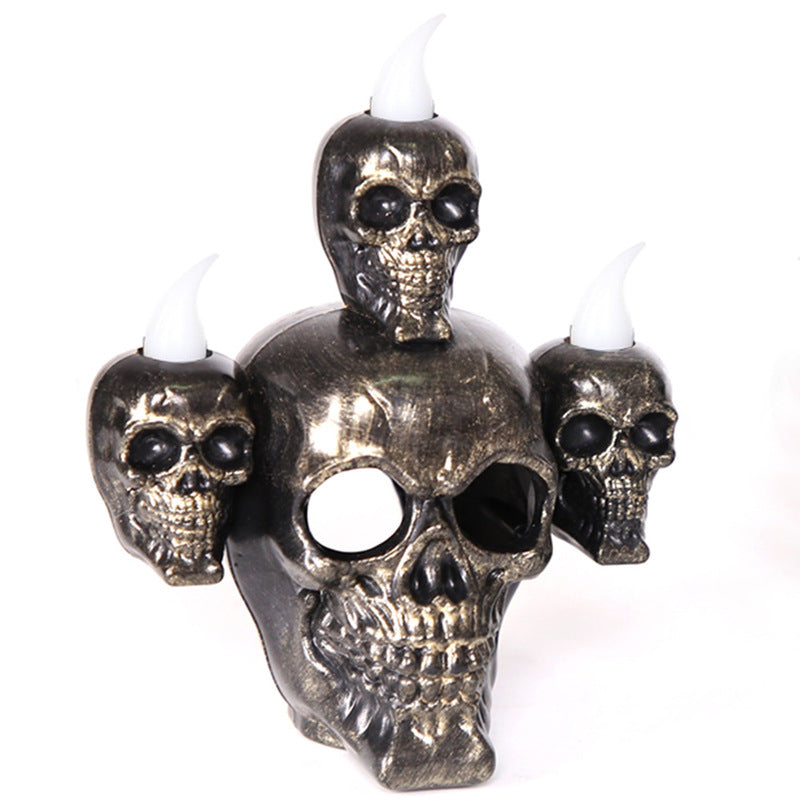 Halloween Skull with Lamp Decoration Halloween Decoration Smoke Skull Candle Lamp