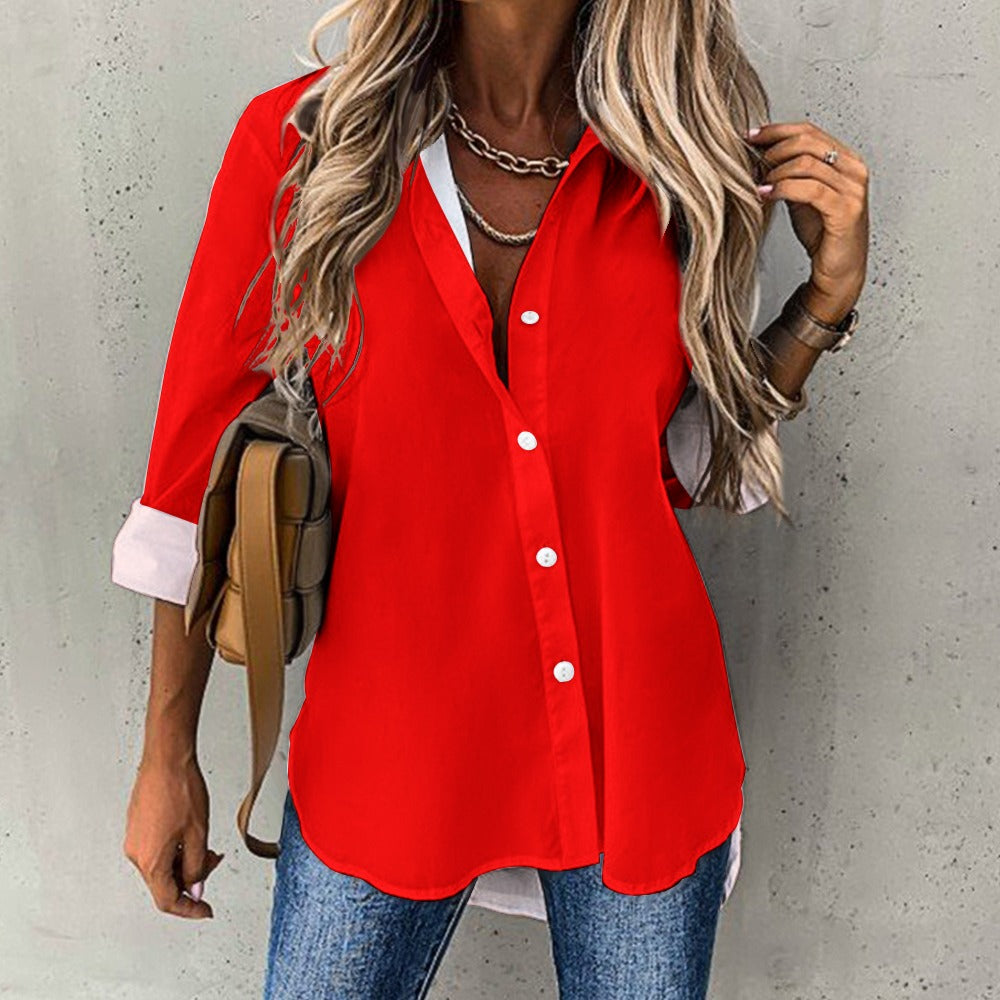 Qreatrz Cropped Hem Shirt