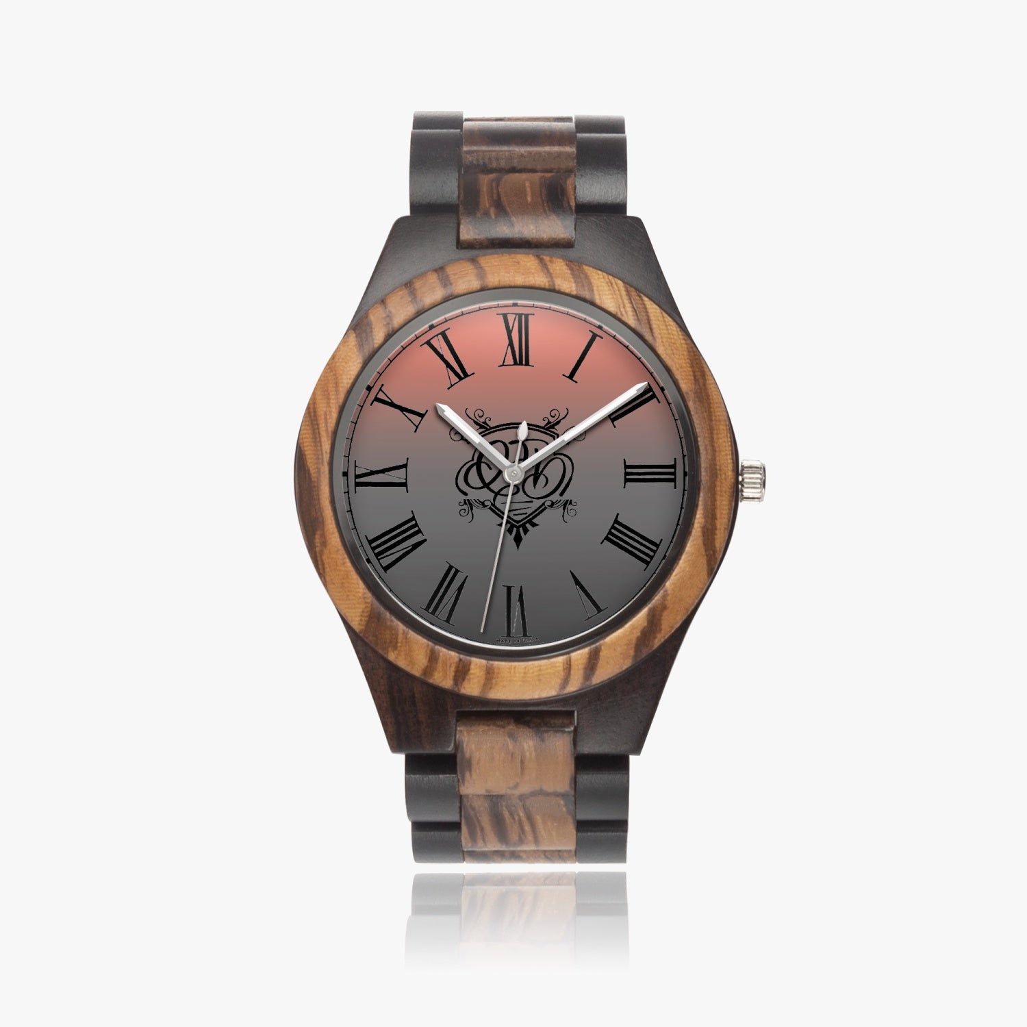 Montre en bois d'ébène QFD Peach Blend