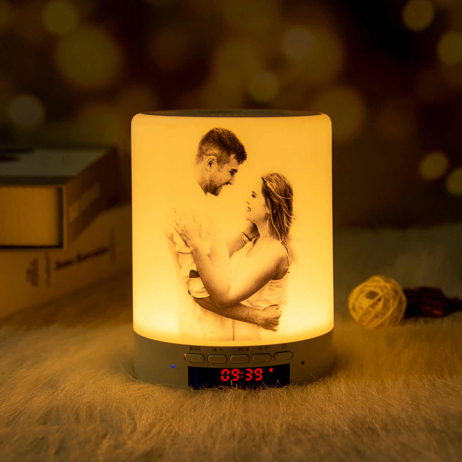 Lampe cylindrique portable Bluetooth avec lumière LED