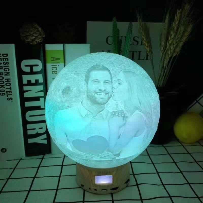 Customizable Bluetooth Portable Speaker Lamp LED Moon Lamp