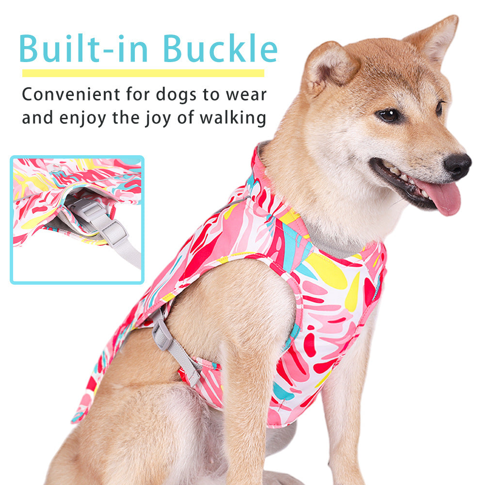 Autumn And Winter Jacket Printed Waterproof Reflective Thickened Pet Clothes