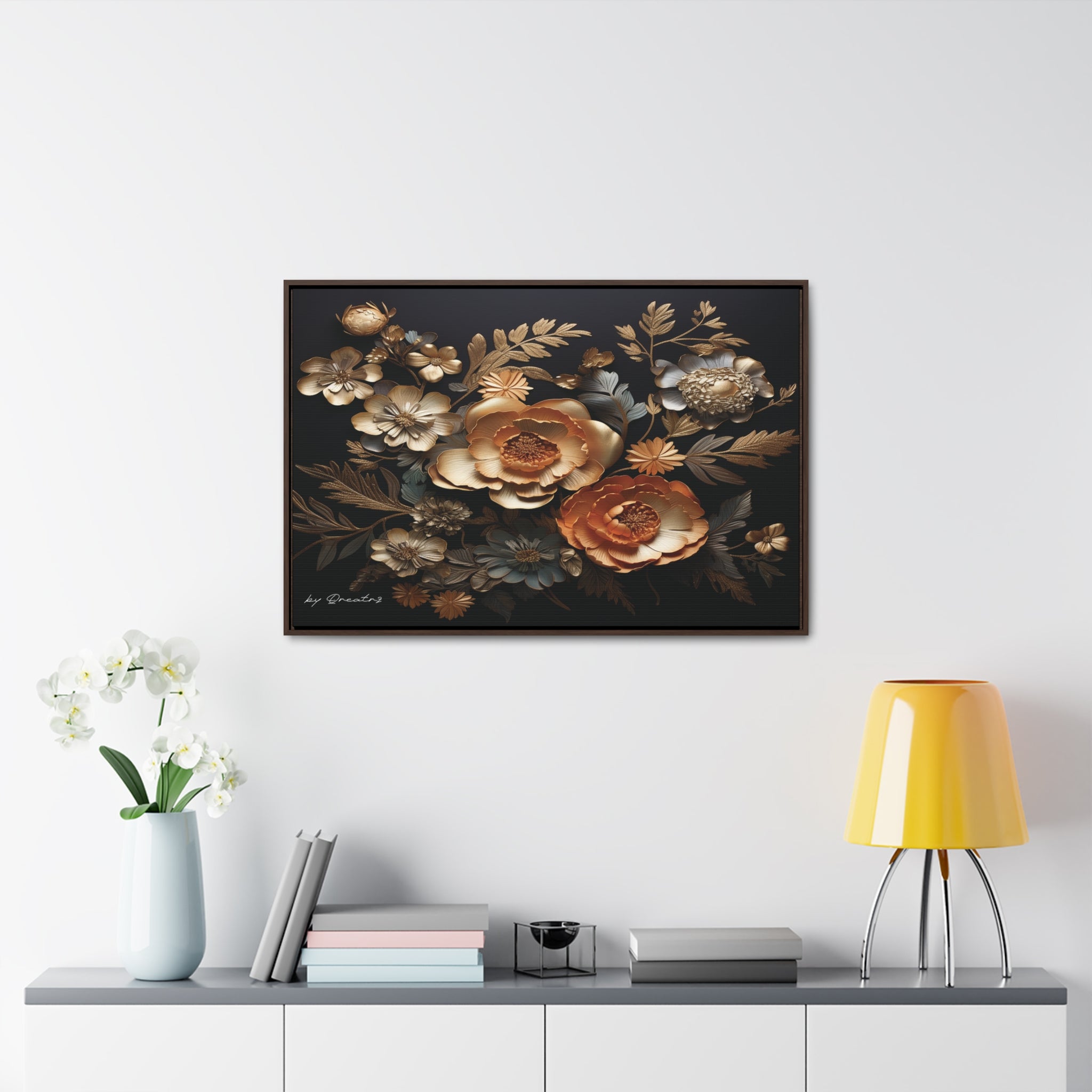 Shimmering in Gold Gallery Canvas Wraps, Horizontal Frame