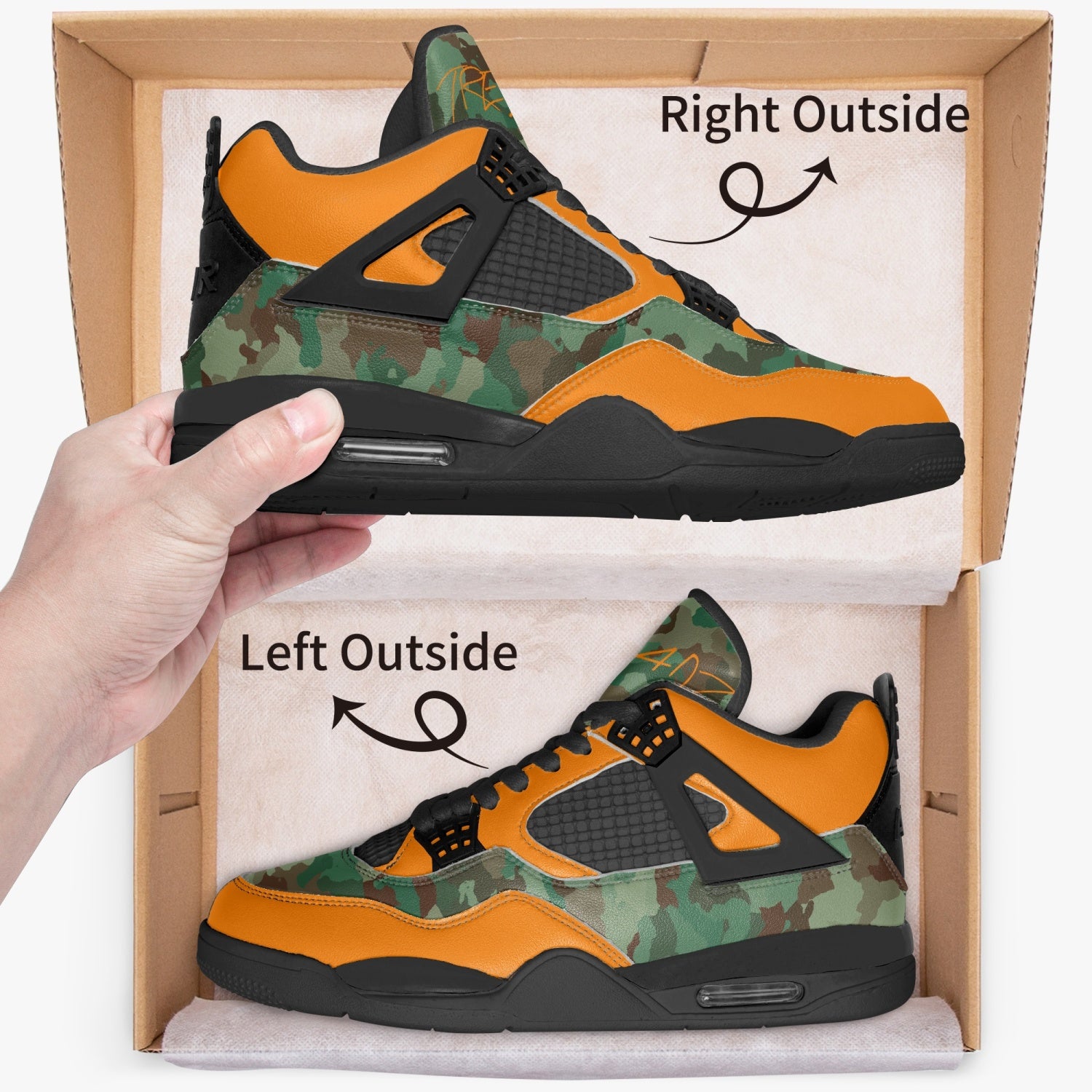 TREADZ Real Deal Basketball Sneakers -Camouflage with Black Sole