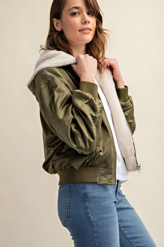 CHAQUETA BOMBER REVERSIBLE CON FORRO DE PELO PARA TODO CLIMA