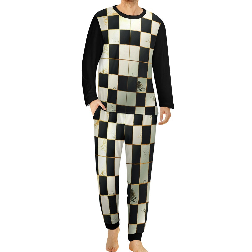 Checkered Men's Pajama Suit