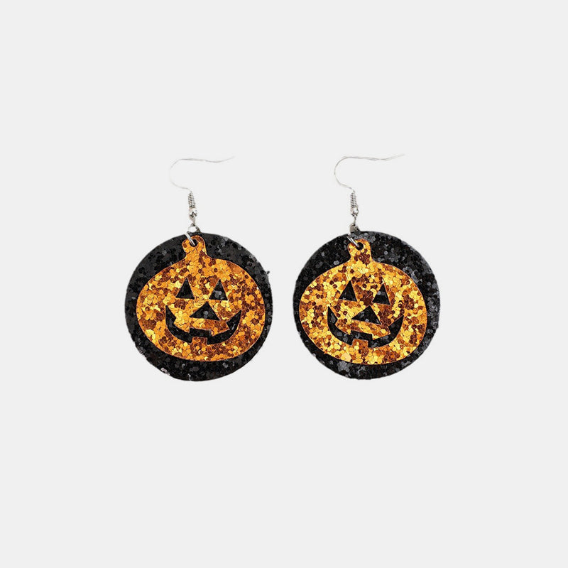 Pendientes de calabaza de cuero sintético