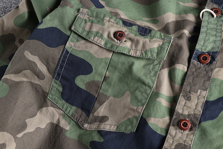 Chemise à manches longues délavée camouflage American Tooling pour hommes