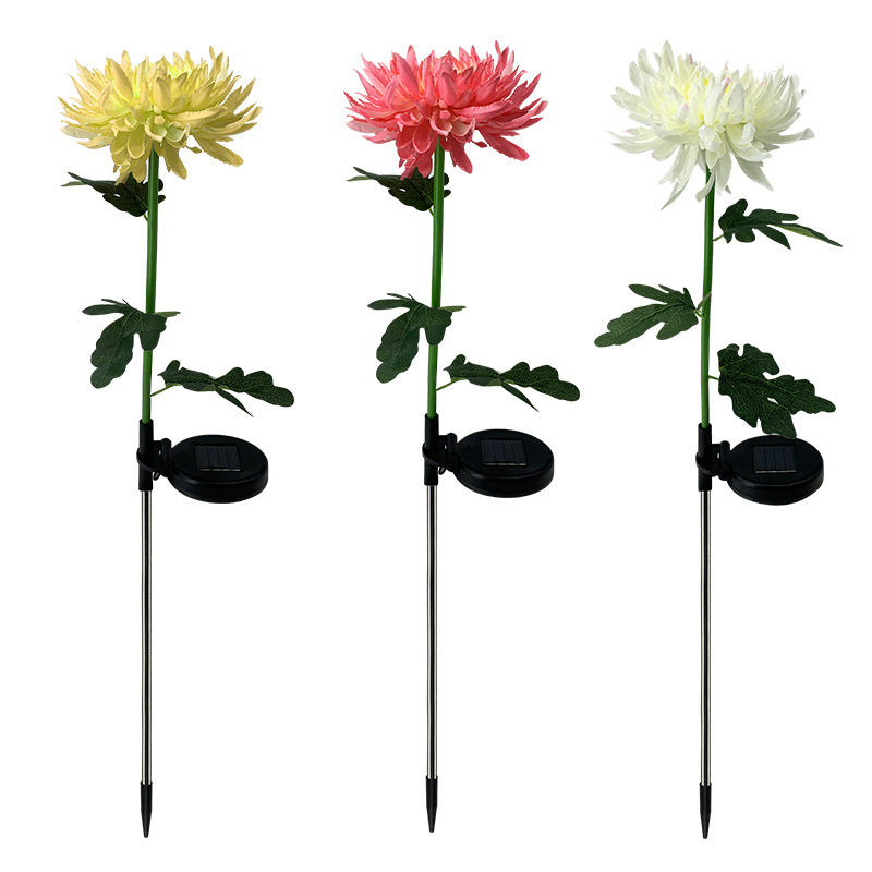 New Solar Chrysanthemum Lamp Outdoor Led Garden Garden Lamp Simulation Flower Lawn Lamp Ground Decorative Lamp