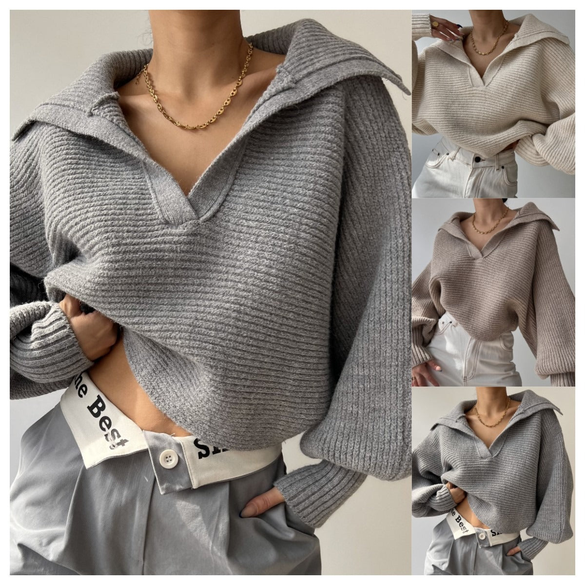 Pull tricoté européen et américain pour femme, nouveau produit pour le printemps et l'automne