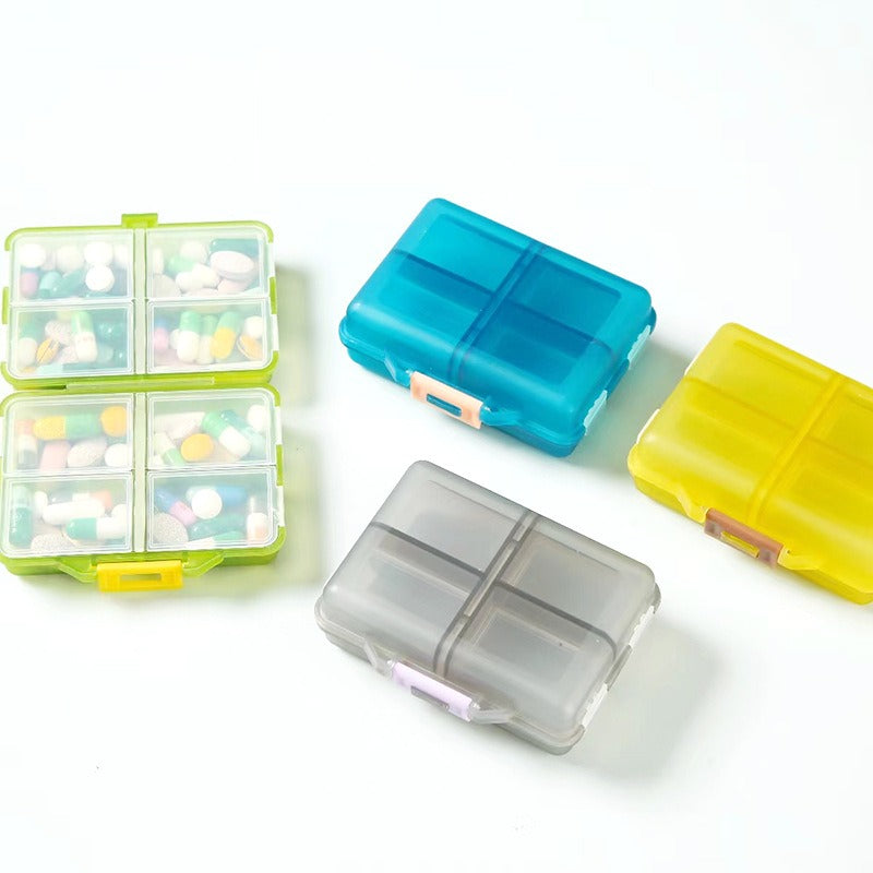 Portable travel medicine box, dustproof sealed small medicine box for the elderly, mini storage box