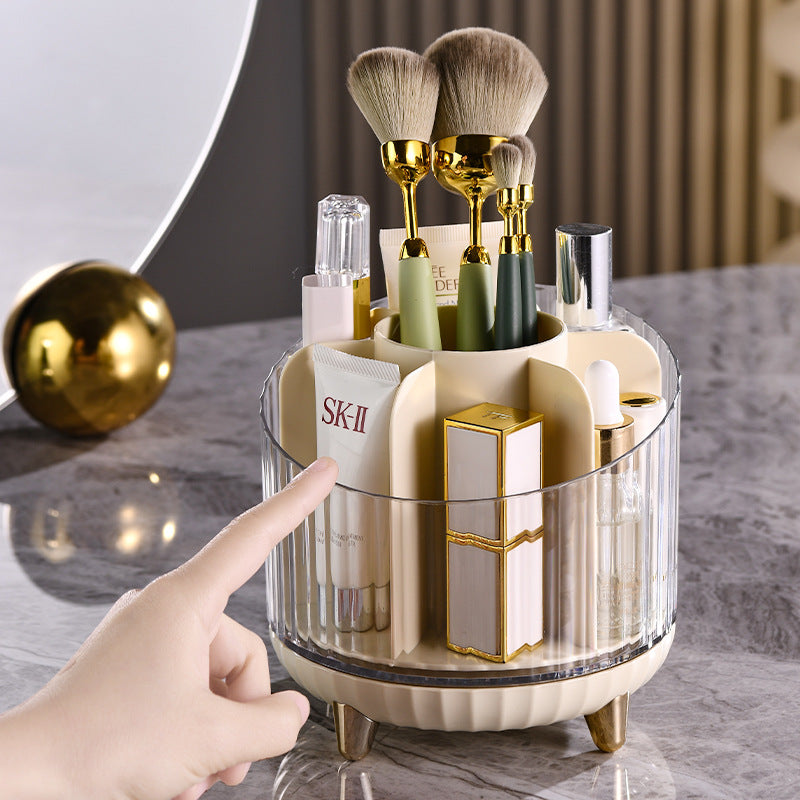 Table top rotary makeup brush storage container Cosmetic storage rack dresser eye shadow brush lipstick box brush container