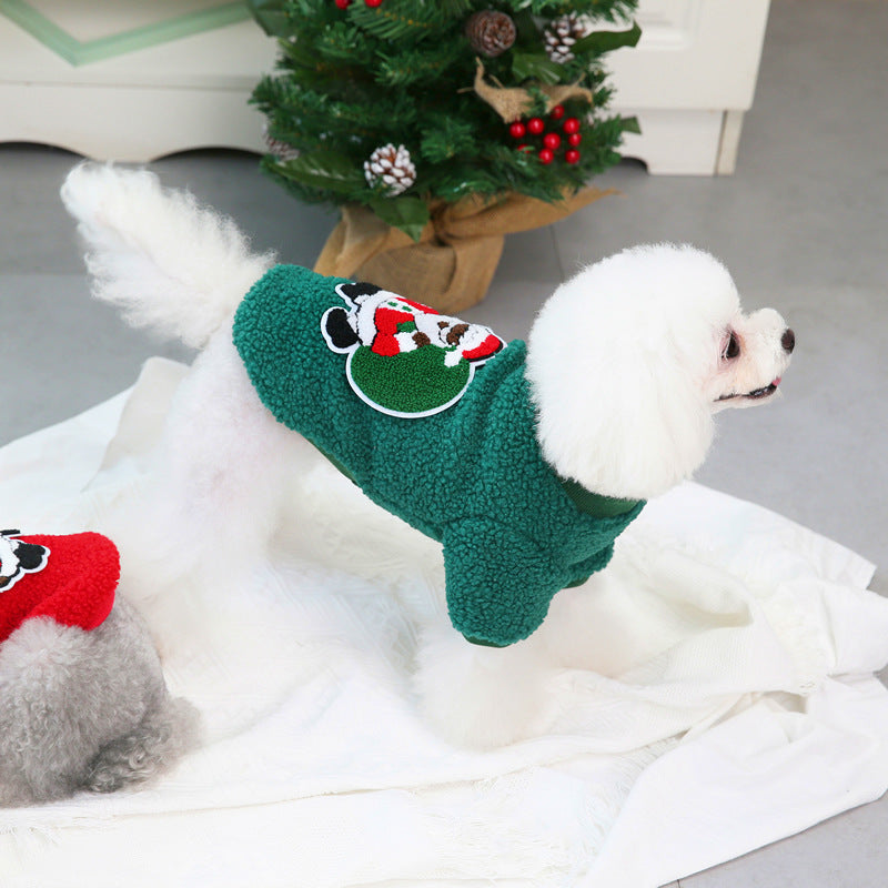 Ropa para perros Otoño/Invierno Ropa para mascotas Nuevo osito de peluche Ropa para perros pequeños Suéter de árbol de Navidad de invierno 