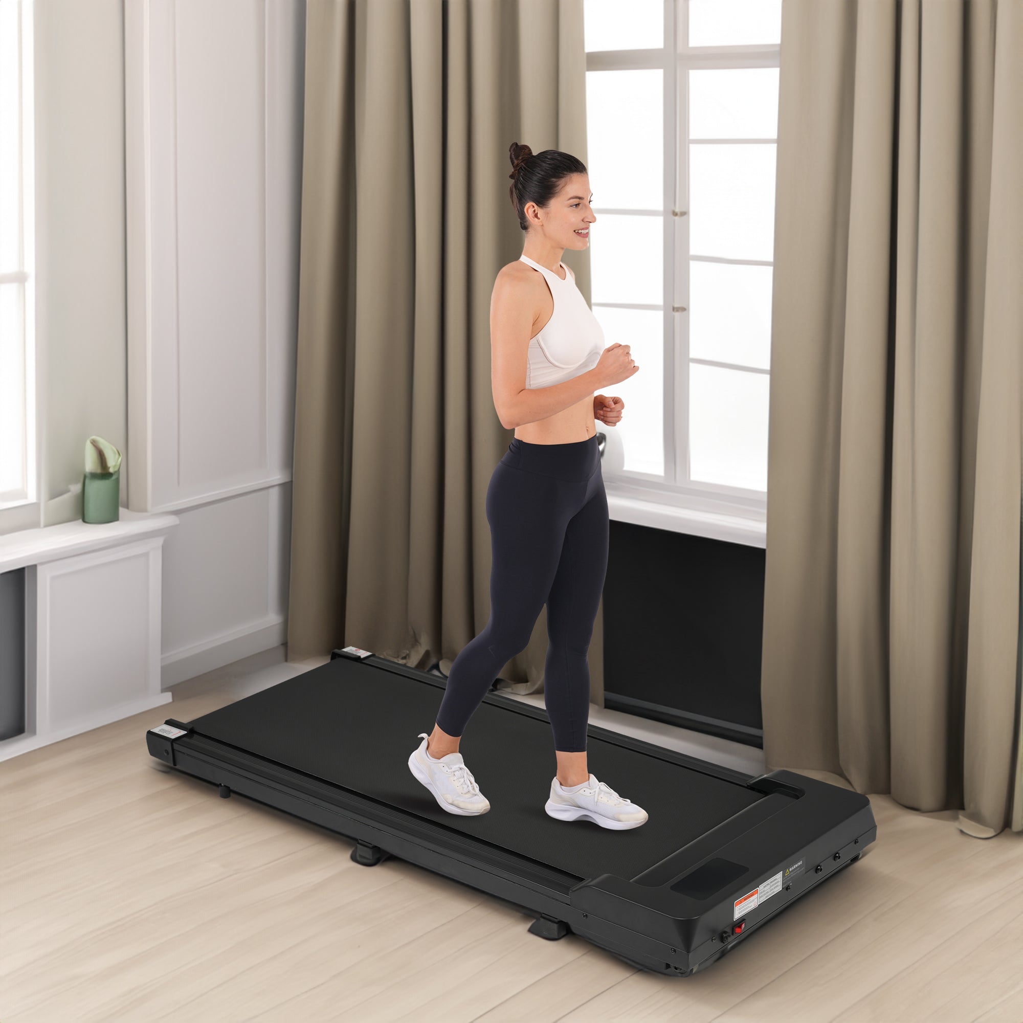 Nouveau tapis de marche 8.10 sous le tapis de course de bureau à domicile - Tapis de course de marche 2,5 CV 0,6-4 MPH Capacité de 300 LBS Télécommande Batterie