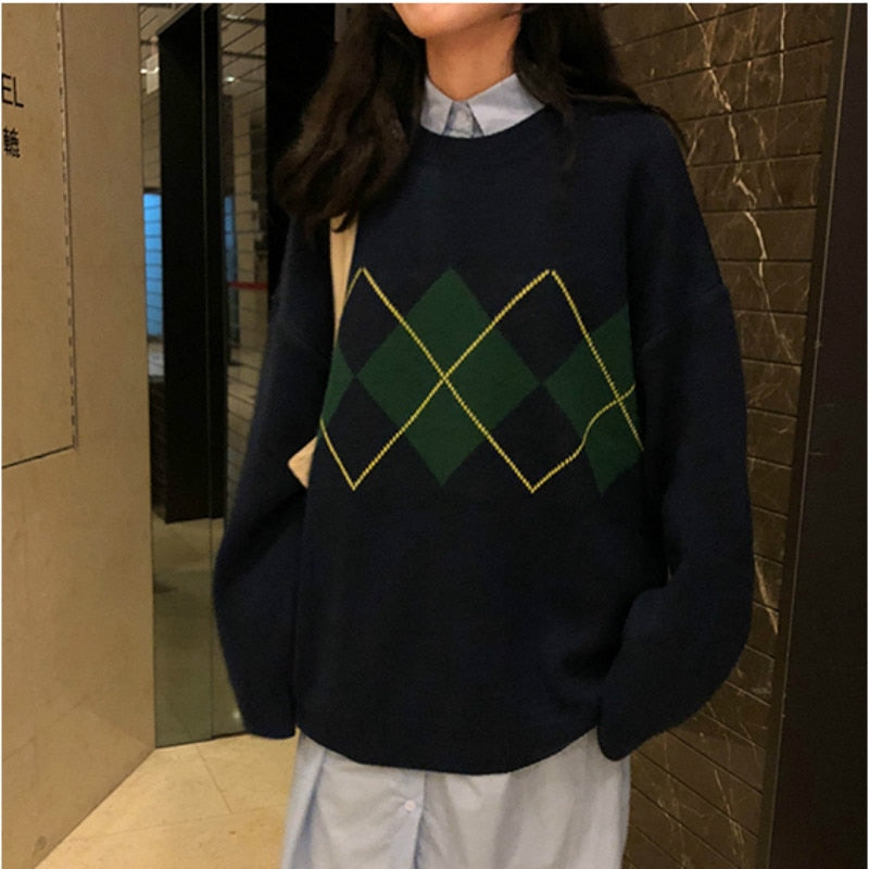 Women Knitted Sweater Fashion Oversized Pullovers Ladies Winter Loose Sweater