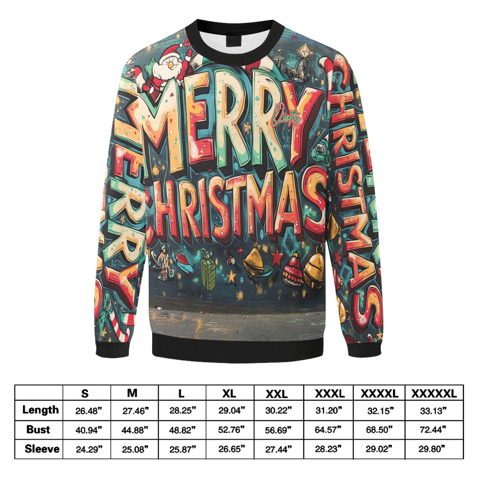 QREATRZ Merry Men's Fuzzy Sweatshirt