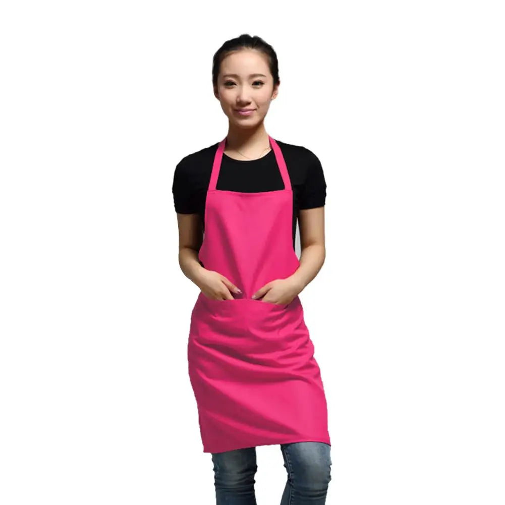 Classic Black Color 63x70cm Polyester Apron With Pocket