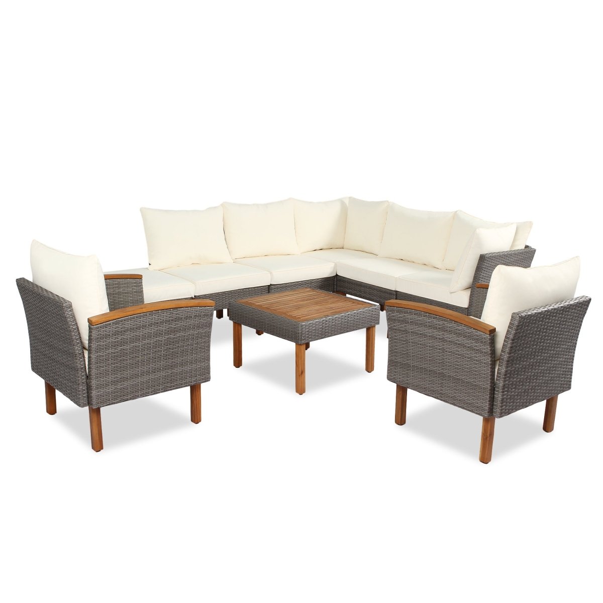 9 - piece Patio Rattan Furniture Set - Qreatrz Fashion and Design LLC