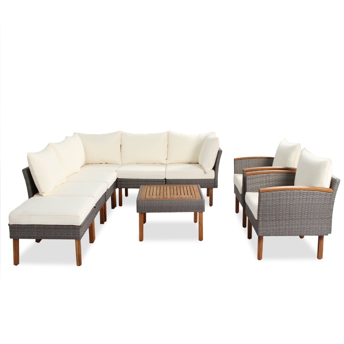 9 - piece Patio Rattan Furniture Set - Qreatrz Fashion and Design LLC