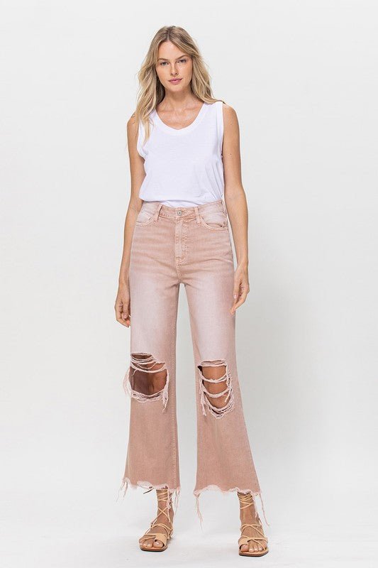 90's Vintage Crop Flare Jeans - Qreatrz Fashion and Design LLC