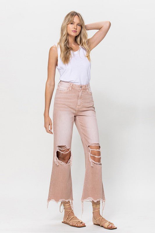 90's Vintage Crop Flare Jeans - Qreatrz Fashion and Design LLC