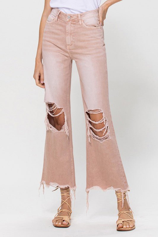 90's Vintage Crop Flare Jeans - Qreatrz Fashion and Design LLC