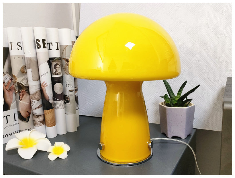 Table Lamp Ins, Blogger Orange Glass Mushroom Lamp, Home Stay Decoration Atmosphere Lamp, Bedroom Bedside Lamp