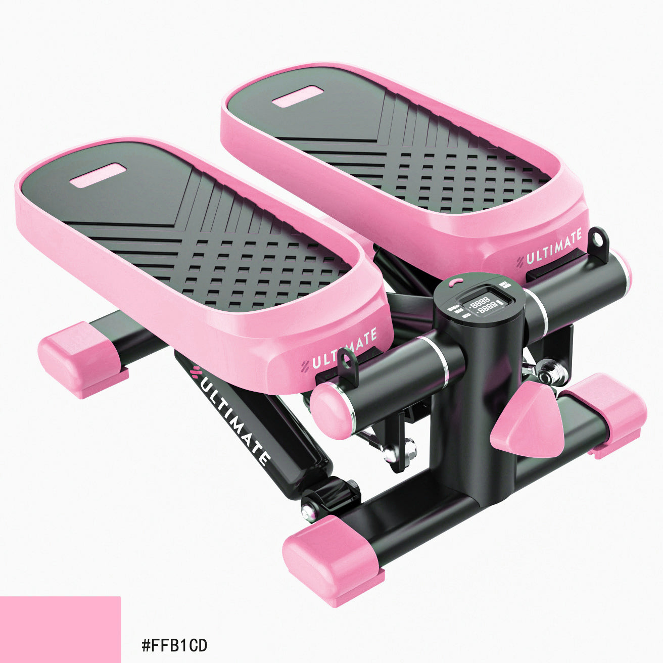 Mini stepper d'exercice pour le bureau à domicile, capacité de 330 lb, avec bandes de résistance et moniteur LCD, bleu