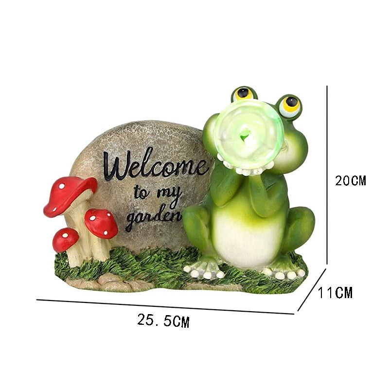 Solar garden lamp frog resin statue decoration