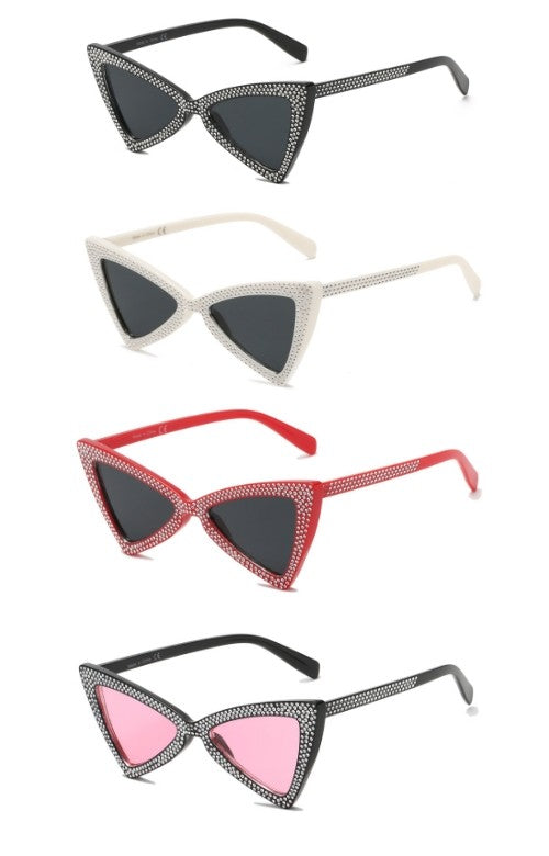 Lunettes de soleil triangulaires œil de chat pour femme