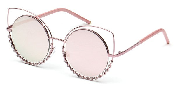 Lunettes de soleil rondes œil de chat tendance pour femmes