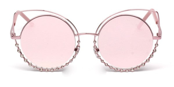 Lunettes de soleil rondes œil de chat tendance pour femmes