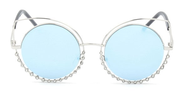 Lunettes de soleil rondes œil de chat tendance pour femmes