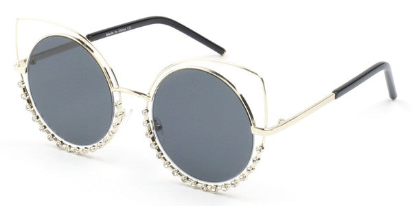 Gafas de sol de moda con forma de ojo de gato y redondas para mujer