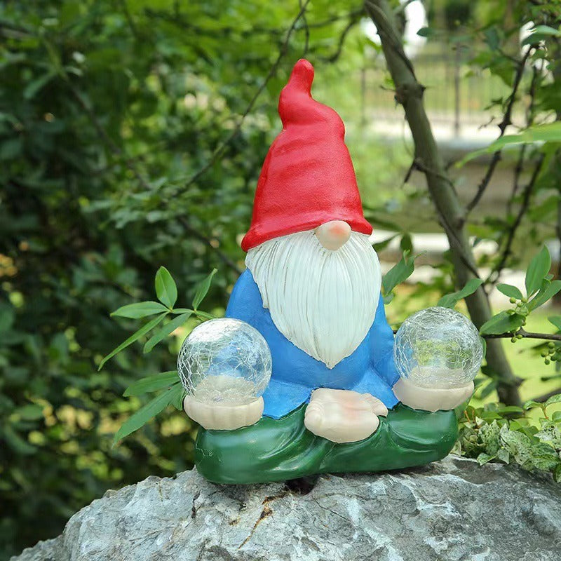 Solar Lamp Dwarf Elf Resin Decoration