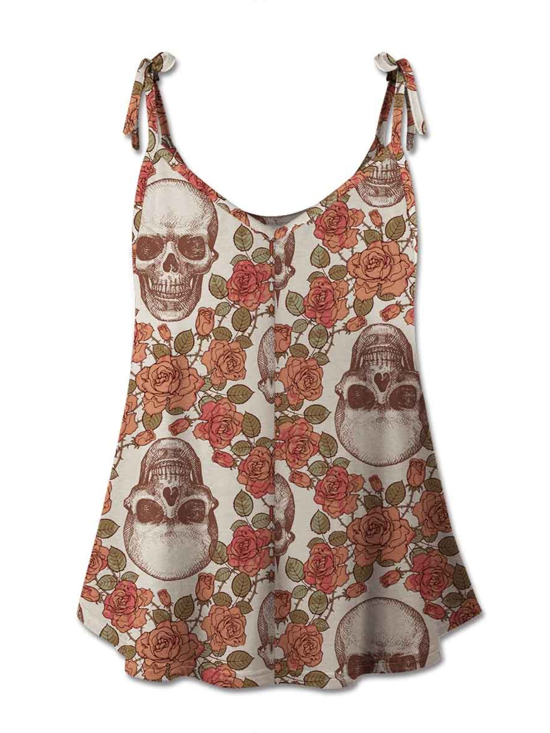 Camisole à col rond et épaules nouées avec tête de mort FAM-FAM