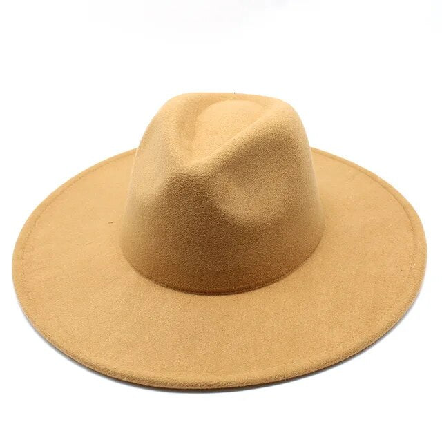 Sombrero Fedora clásico de ala ancha, de lana en blanco y negro, para hombre y mujer, plegable, para invierno, para bodas, iglesias, jazz 