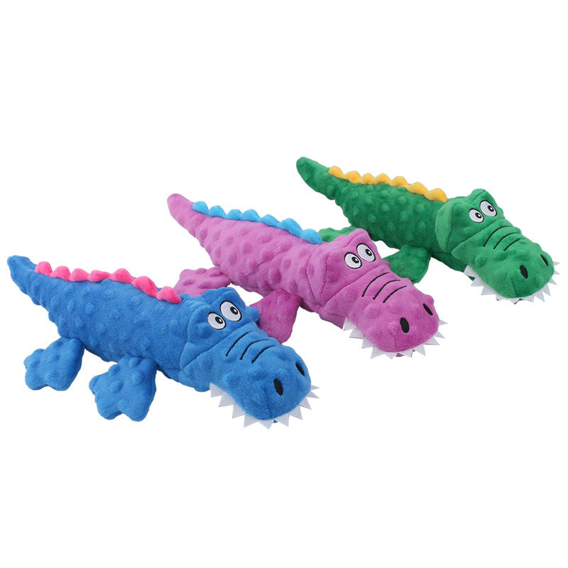 Nouveaux jouets en peluche pour animaux de compagnie voix crocodile grincement des dents résistant mignon dessin animé chien jouets fournitures pour animaux de compagnie