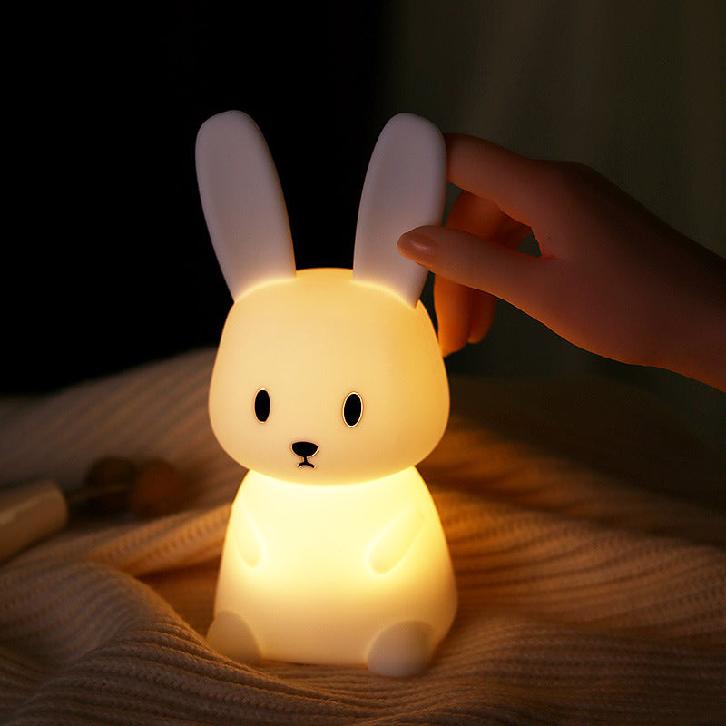 Rabbit Silicone Table Lamp Bedroom Bedside Lamp Sleeping Baby Feeding Eye Care Children Sleeping Paip Gradient Lamp