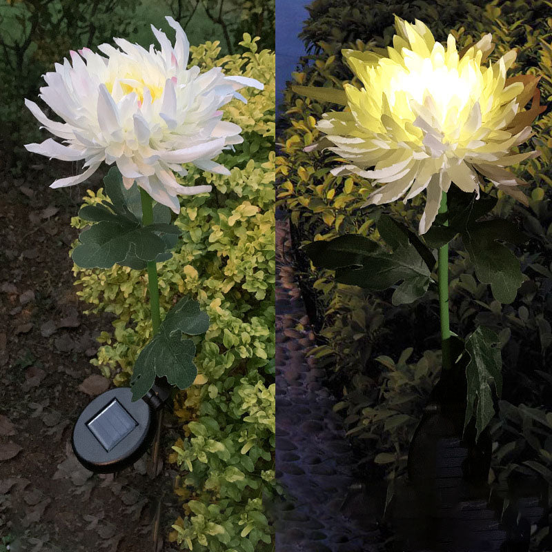 New Solar Chrysanthemum Lamp Outdoor Led Garden Garden Lamp Simulation Flower Lawn Lamp Ground Decorative Lamp