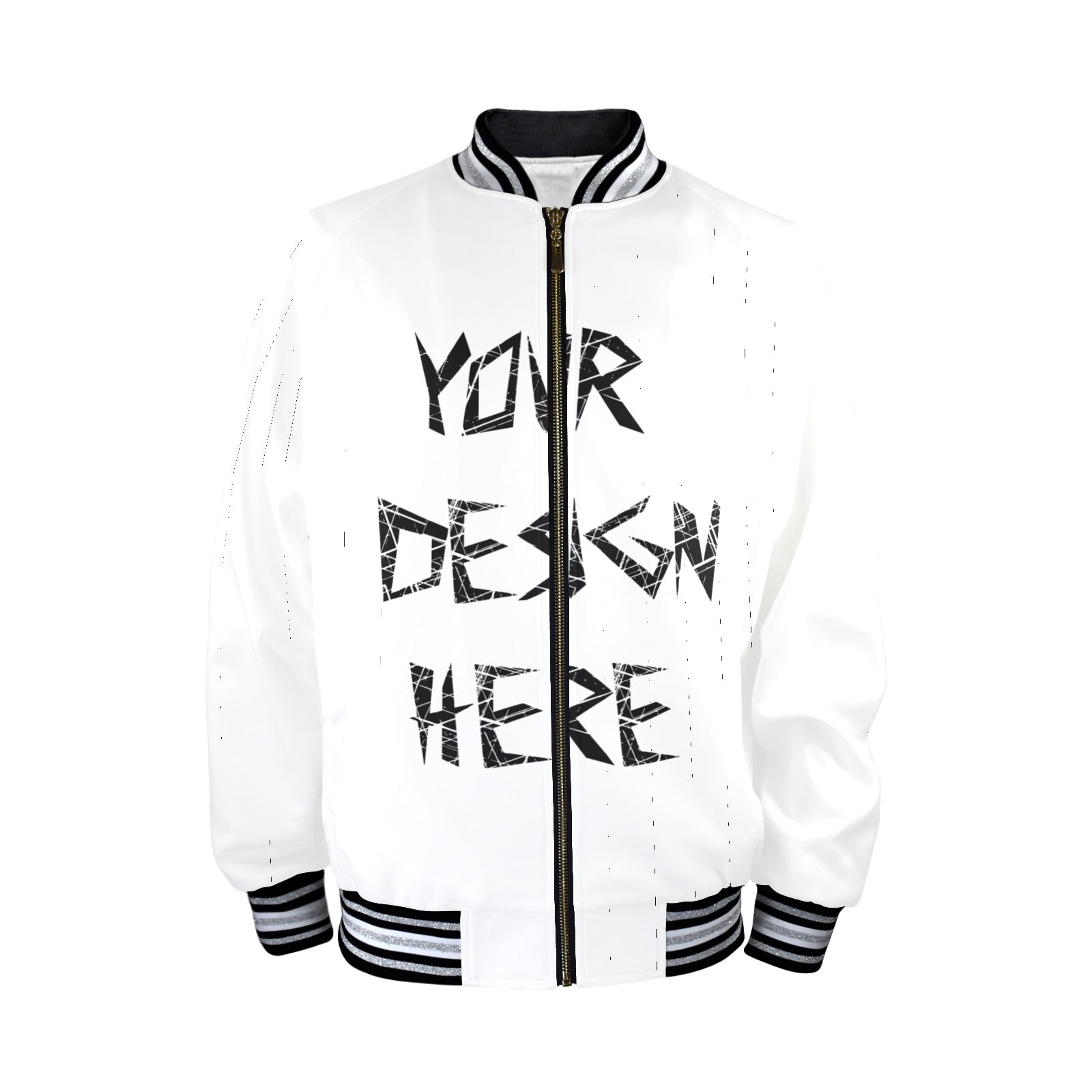 New Custom Unisex Striped Trim Bomber Jacket