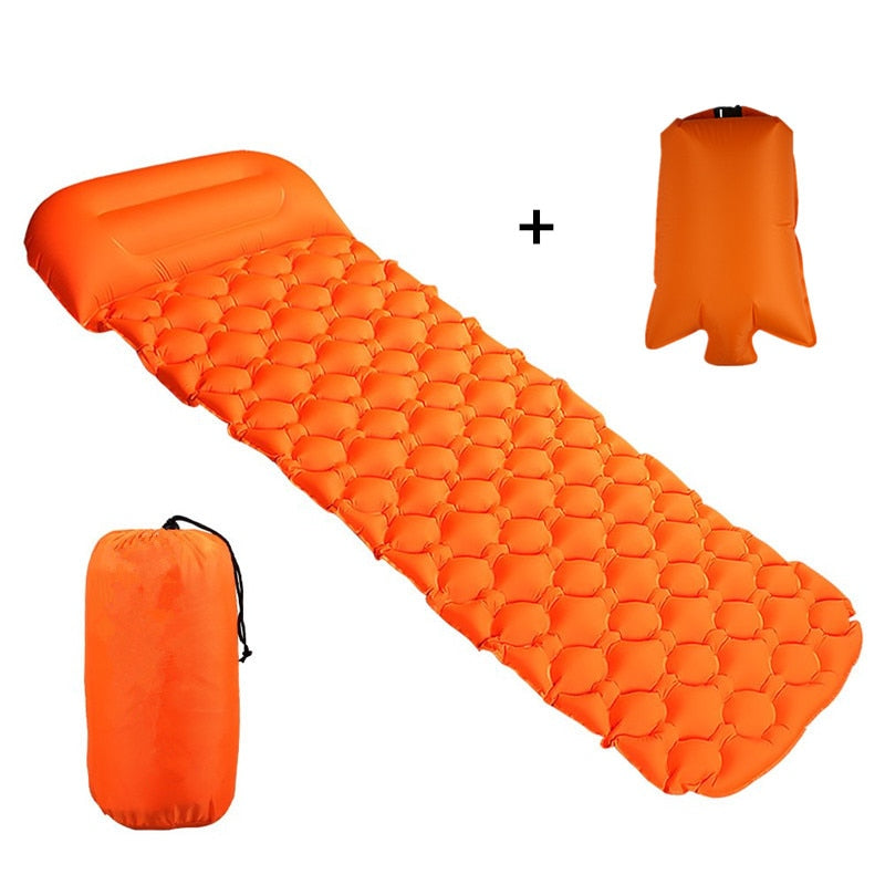 Outdoor Inflatable Sleeping Pad Inflatable Air Cushion Camping Mat with Pillow Air Mattress Sleeping Cushion Inflatable Sofa