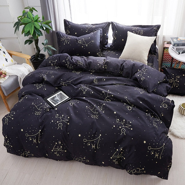 NO PILLING NO FADE Bedding Sets Single King Size 2-3PCS Star Duvet Cover Set, 4PCS Set For Duvet cover Bed Sheet Pillowcase