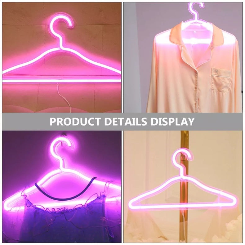 Lámpara de neón con forma de perchero LED, lámpara de modelado, lámpara de color, red roja, decoración de escaparate de vestido de novia, lámpara colgante creativa