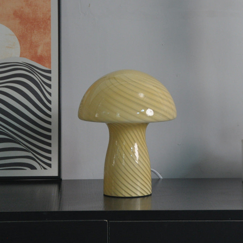 Table Lamp Ins, Blogger Orange Glass Mushroom Lamp, Home Stay Decoration Atmosphere Lamp, Bedroom Bedside Lamp