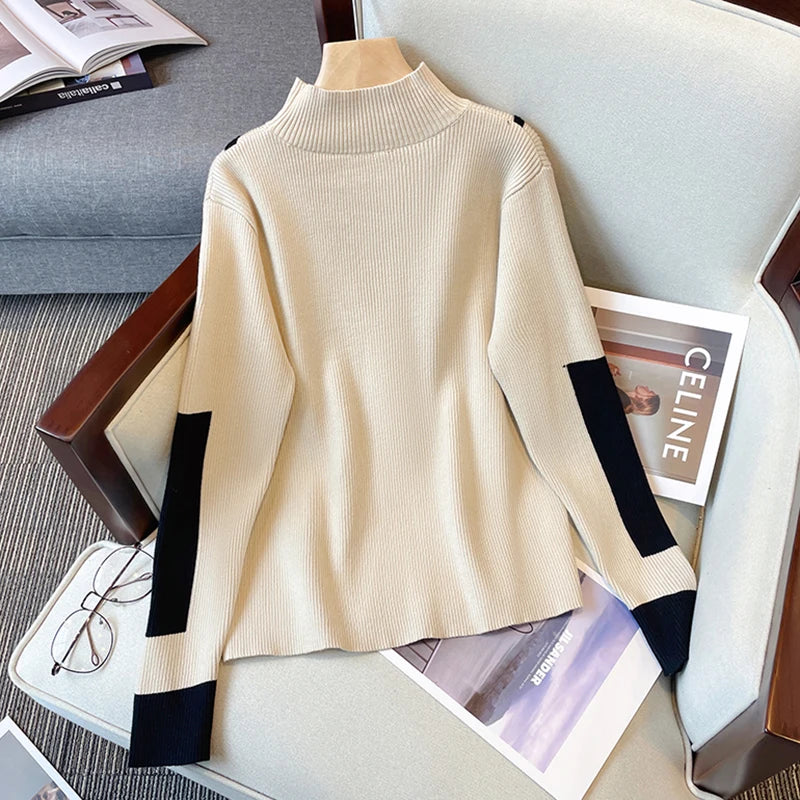 Turtleneck Sweater Women Winter Clothes Merino Kintting Cotton Cashmere Sweater Women Pullover Fall Female Knitwear