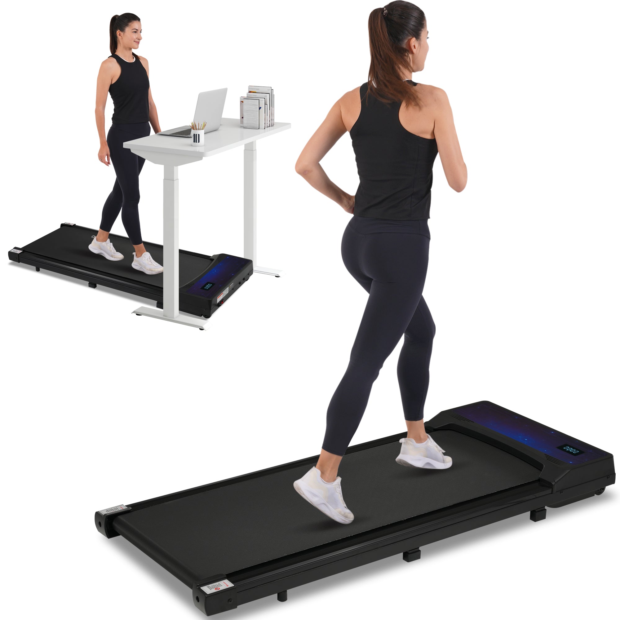 New 8.10 Walking Pad Under Home Desktop Treadmill -2.5HP Walking Treadmill 0.6-4MPH 300LBS Capacity Remote Control Battery