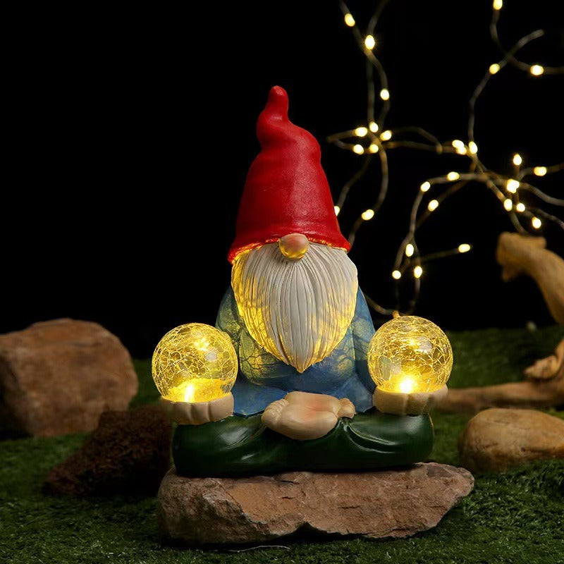 Solar Lamp Dwarf Elf Resin Decoration